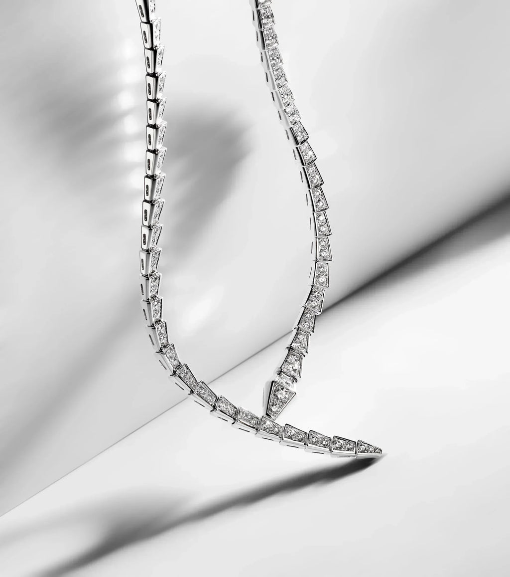 14ct White Gold Serpenti Necklace