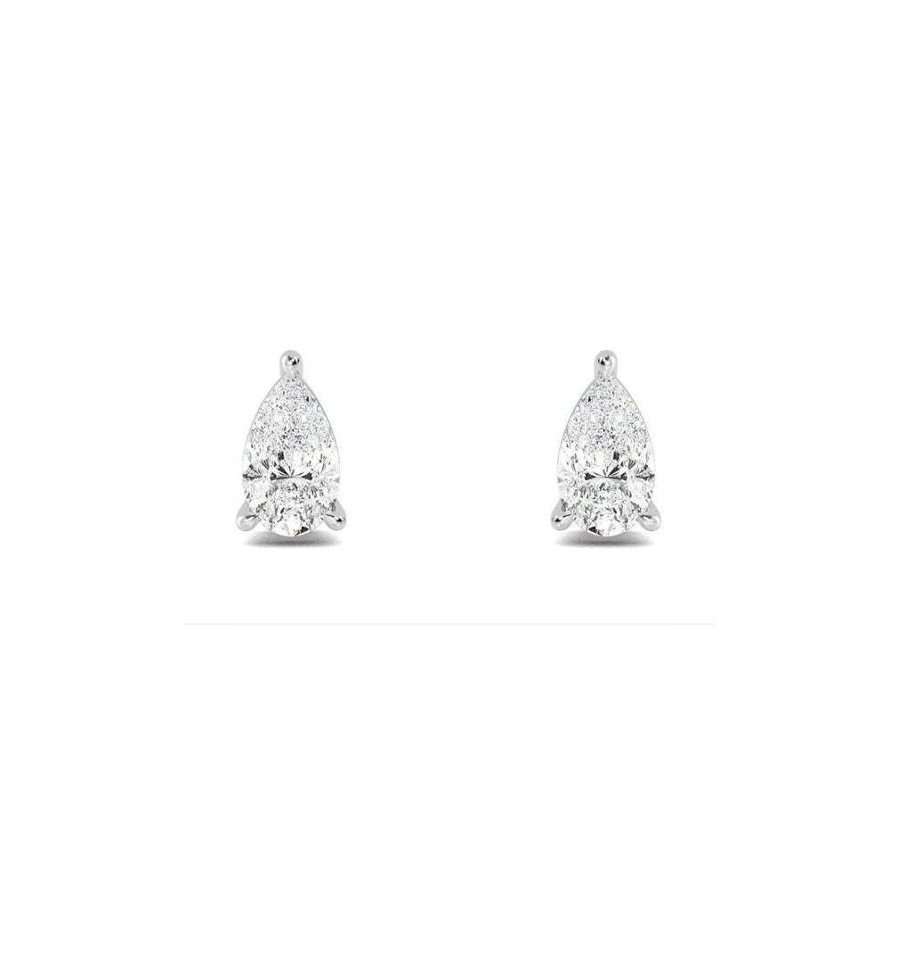 14ct White Pearl Shape Stud Earrings